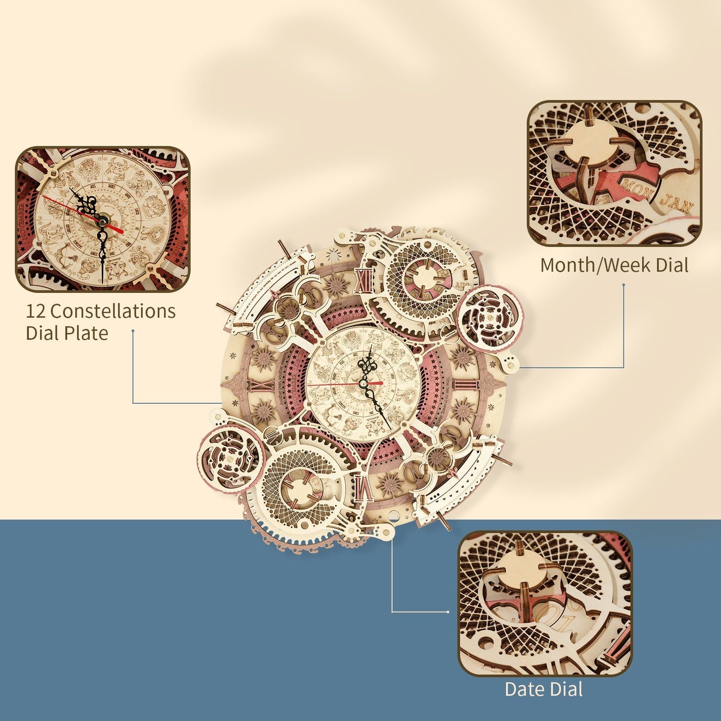 gbpcolecciones-Robotime-LC601-Zodiac-Wall-Clock-Reloj-Mural-5