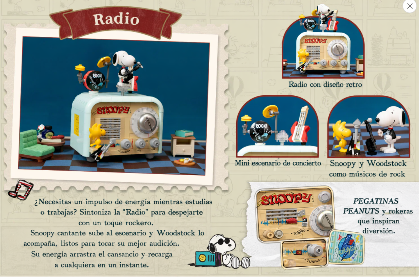 Pantasy-86916-Snoopy-Radio-Armable-GBP-Colecciones Descripciones