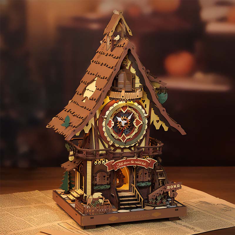 Reloj de Madera Cuckoo LC901C Robotime Puzzles 3D GBPcolecciones Primer plano