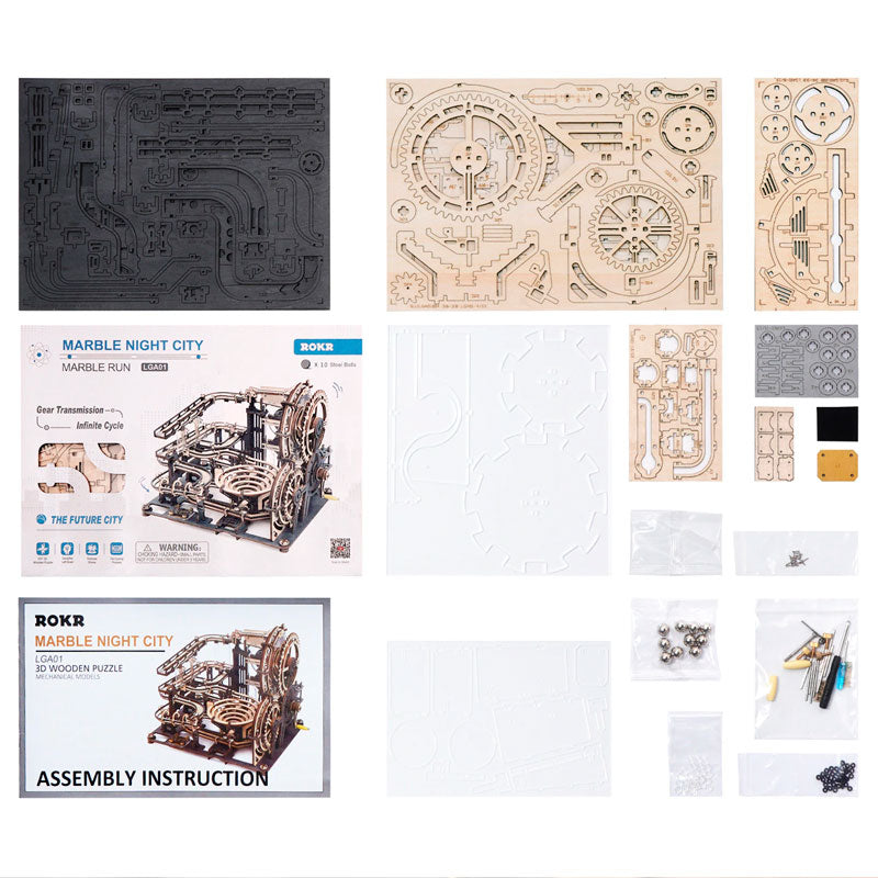 Robotime-LGA01-Marble-Night-City-GBP-Colecciones Contenido