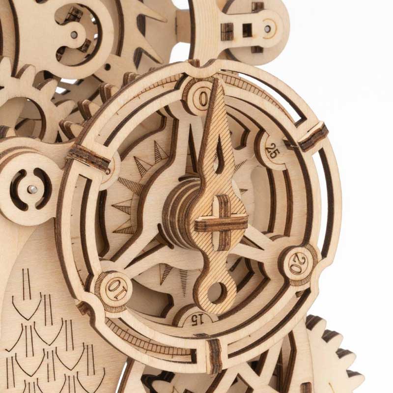 Robotime-LK503-Owl-Clock-Reloj-Buho-GBP-Colecciones Zoom Detalle Reloj
