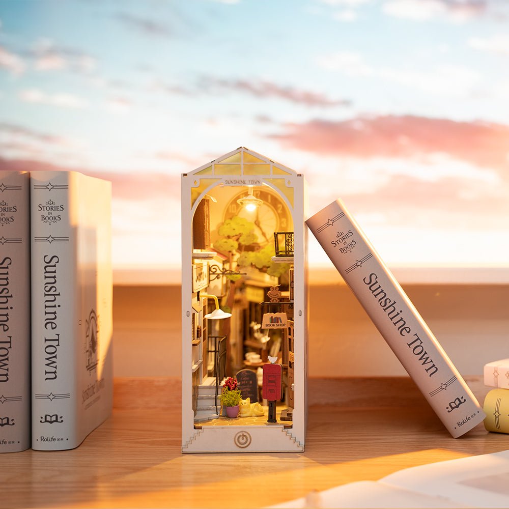 Pack-Gbpcolecciones-Robotime-Sakura-Wine-Alley-Sunshine-Town-Booknook-Sunshine