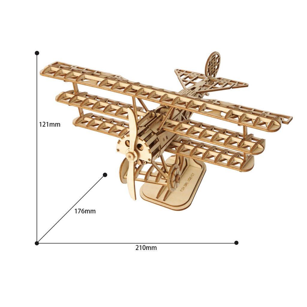 Avión de Madera Triplano Baron Rojo Kit Puzzle 3D Robotime GBP Colecciones-4