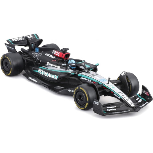 BBURAGO-28063-RACE-FORMULA-MERCEDES-AMG-W15-2024-RUSSELL-GBP-COLECCIONES Primer plano