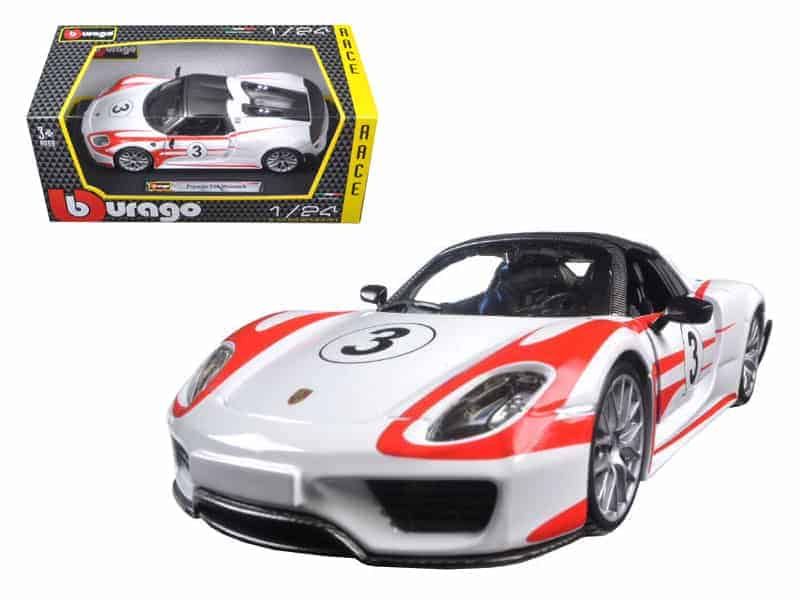 BBurago-28009-Race-Porsche-918-SPYDERWEISSACHPACKAGE-GBP-Colecciones-Caja 2