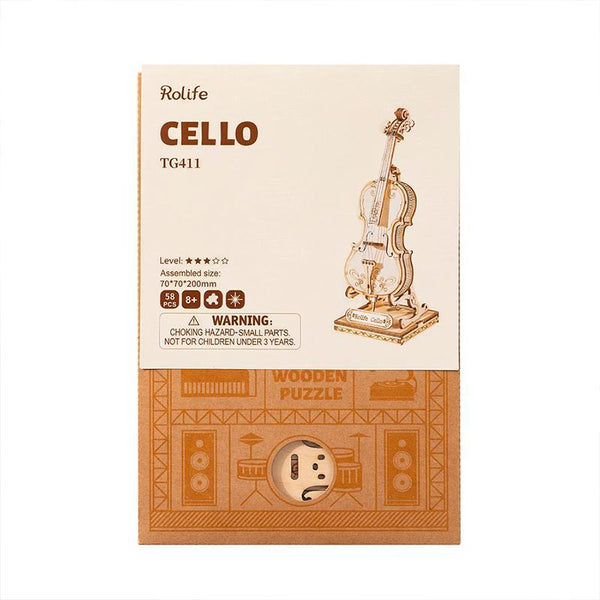 Cello de Madera Kit Puzzle 3D Robotime GBP Colecciones-2