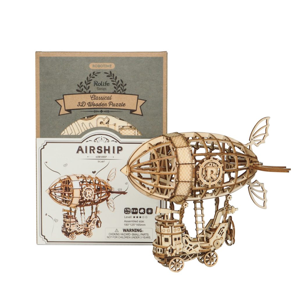 Dirigible Zeppelin de Madera Kit Puzzle 3D Robotime GBP Colecciones-2