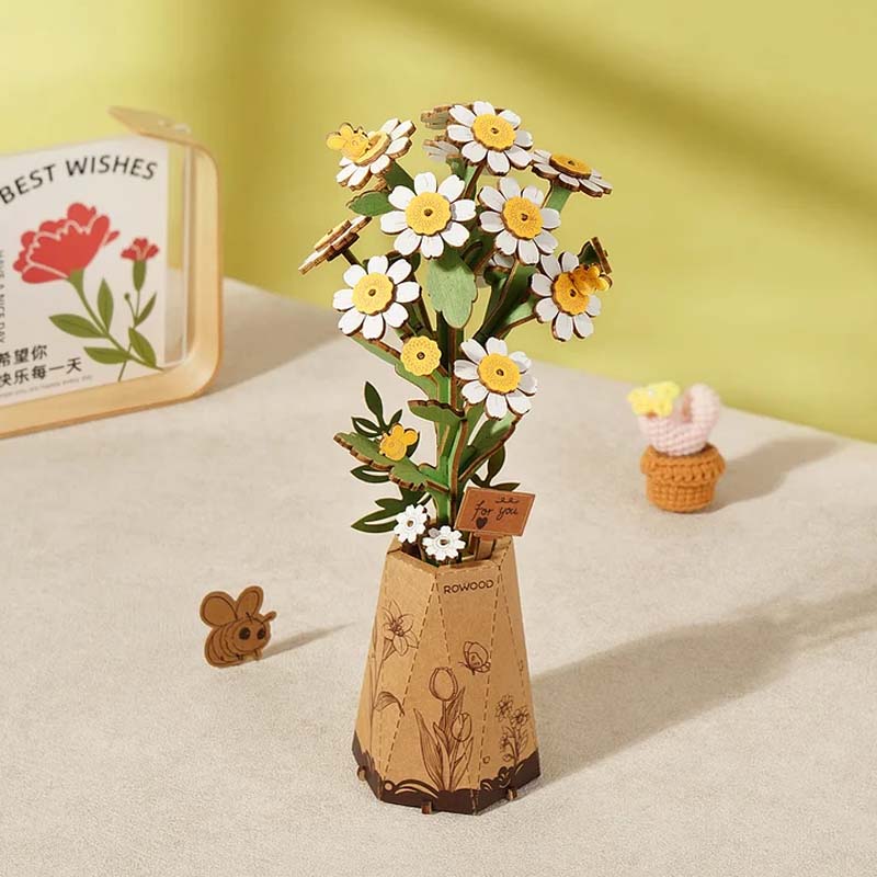 Flor-de-Manzanilla-Madera-TW061-Robotime-Armables-GBP-Colecciones-Primer Plano