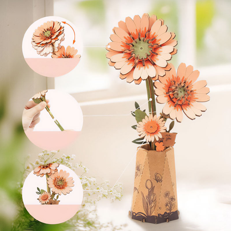 Gerbera-Flor-Madera-TW111-Robotime-Armables-GBP-Colecciones Detalles