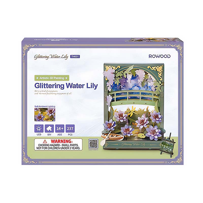Glittering-Water-Lily-TH001-Robotime--Armable-Puzzles-3D-GBP-Colecciones-Caja