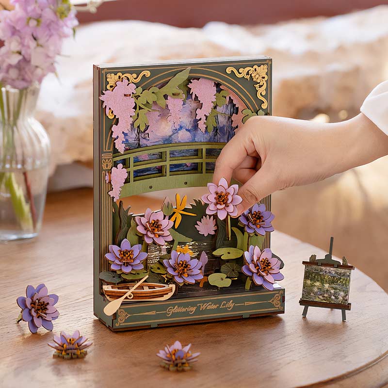 Glittering-Water-Lily-TH001-Robotime--Armable-Puzzles-3D-GBP-Colecciones-Ensamble