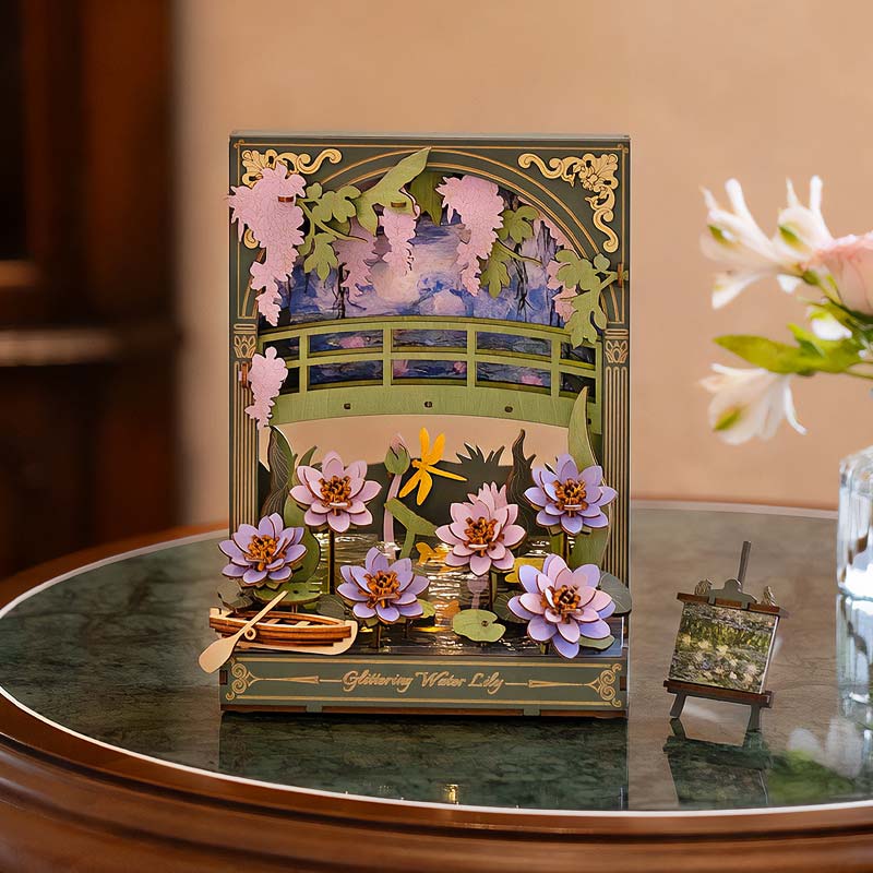 Glittering-Water-Lily-TH001-Robotime--Armable-Puzzles-3D-GBP-Colecciones-Primer plano