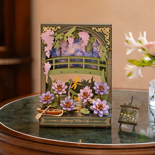 Glittering-Water-Lily-TH001-Robotime--Armable-Puzzles-3D-GBP-Colecciones-Primer plano