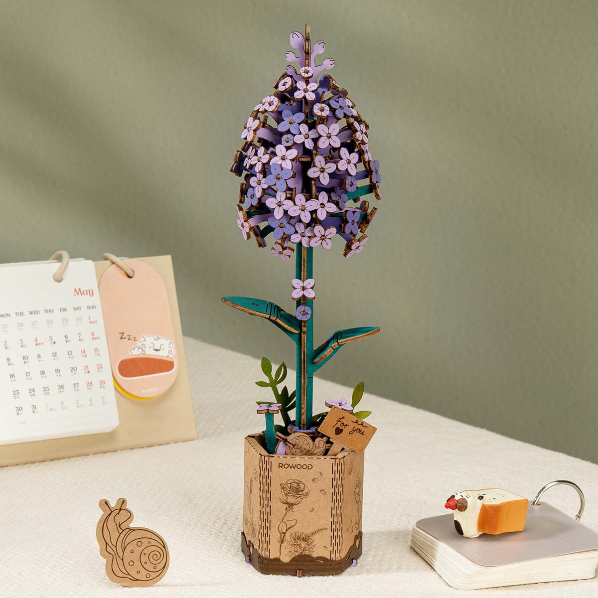 Lilas-Flor-Madera-TW021-Robotime-Armables-GBP-Colecciones-Primer plano