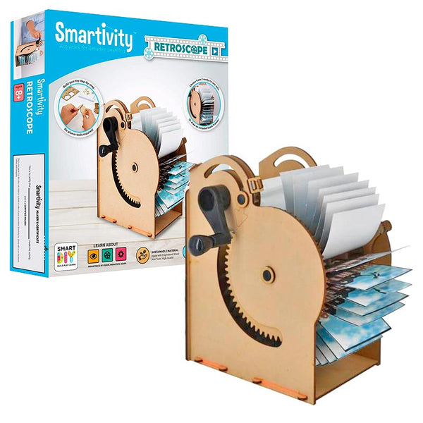 Máquina de Animación Retroscopio de Madera Kit Puzzle 3D Stem Smartivity GBP Colecciones