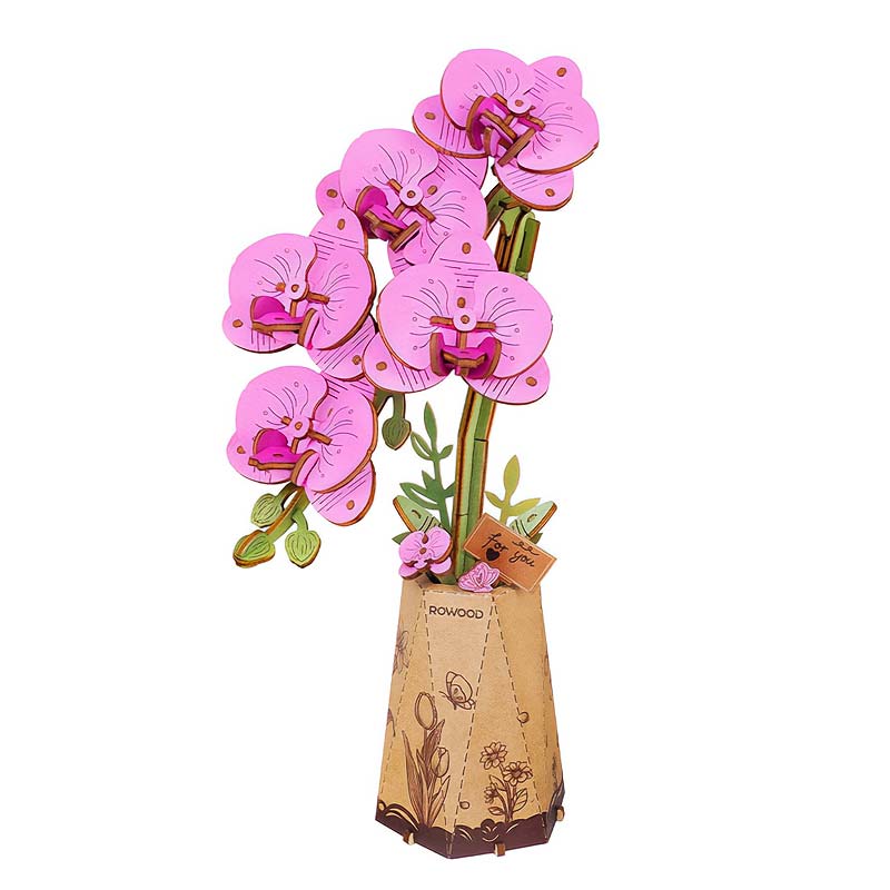 Orquidea-Mariposa-Flor-Madera-TW091-Robotime-Armables-GBP-Colecciones Fondo Blanco 