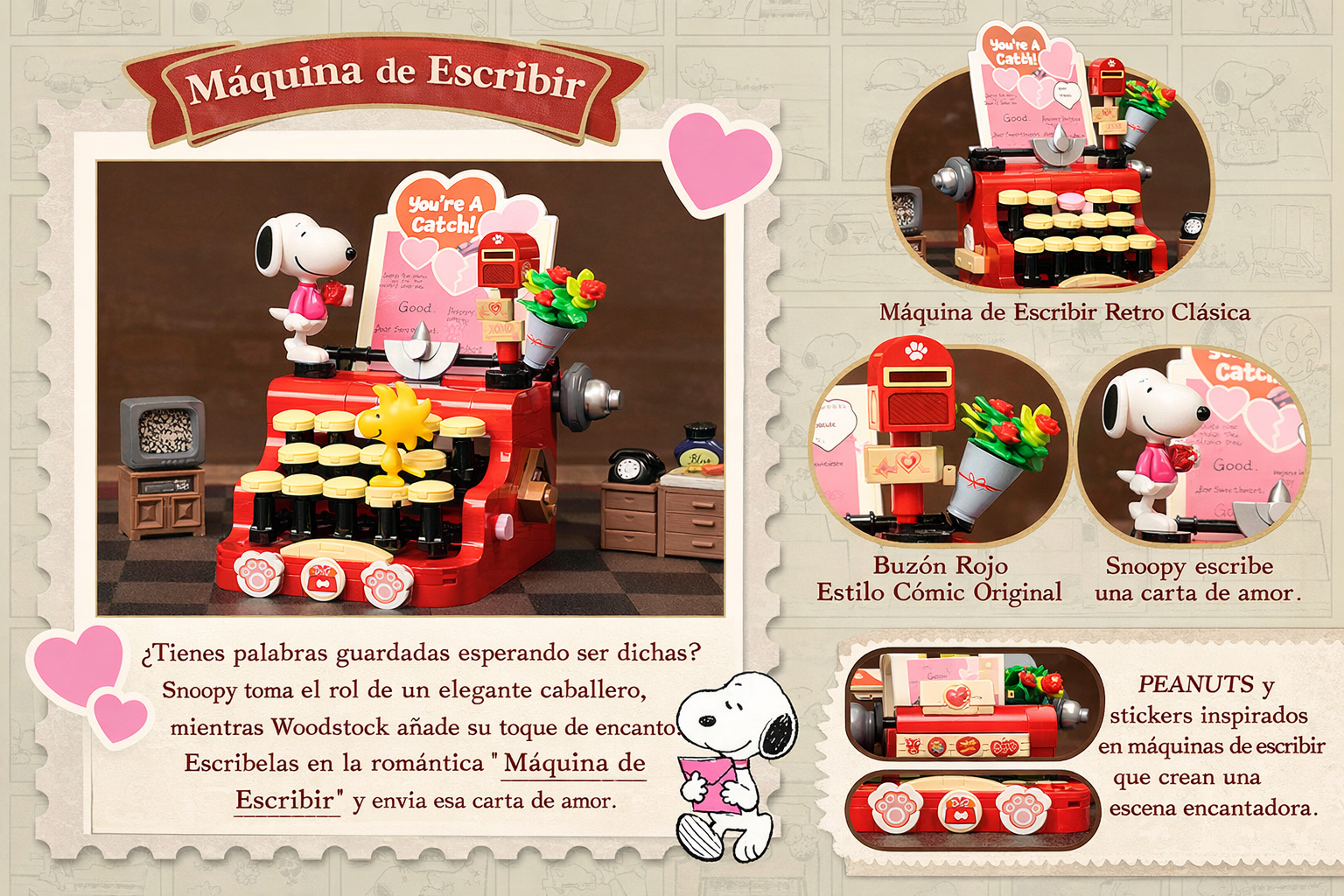 Pantasy-86913-Snoopy-Maquina-de-Escribir-Armable-GBP-Colecciones Detalles