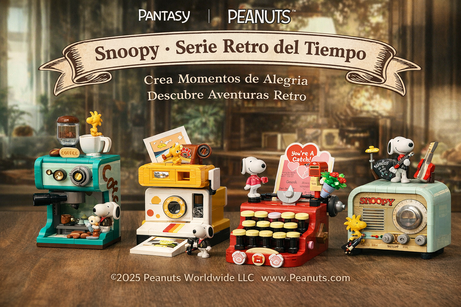 Pantasy-86913-Snoopy-Maquina-de-Escribir-Armable-GBP-Colecciones Serie Retro Modelos