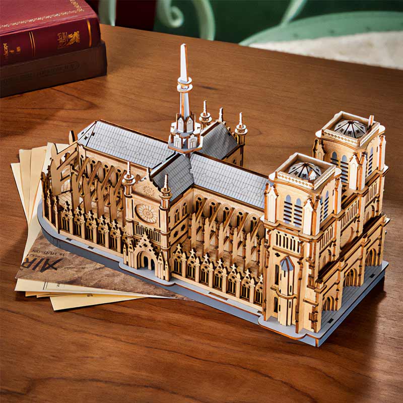 Paris-Cathedral-TG511-Robotime-Armable-Puzzles-3D-GBP-Colecciones Plano Alto