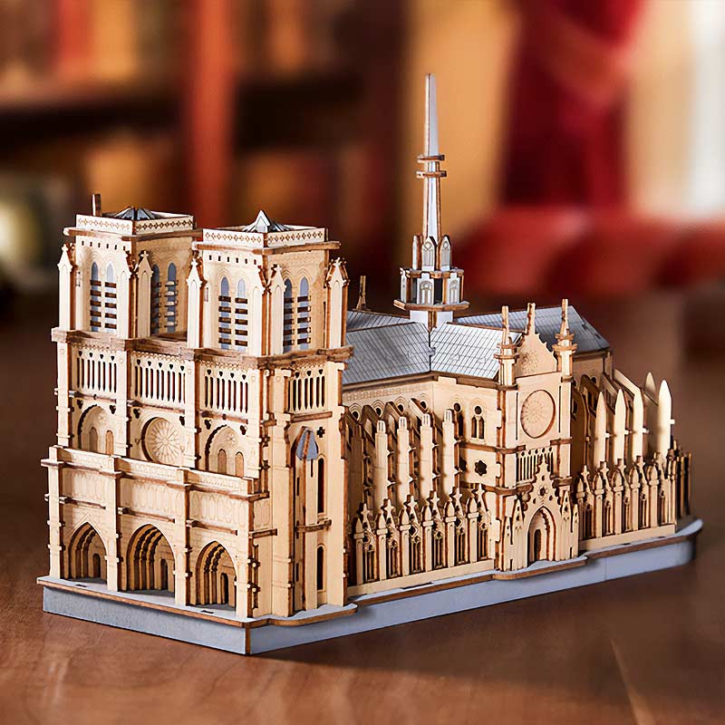 Paris-Cathedral-TG511-Robotime-Armable-Puzzles-3D-GBP-Colecciones Primer plano