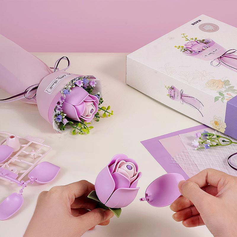 Purple-Rose-AF021-Robotime-Armable-Puzzles-3D-GBP-Colecciones Armando