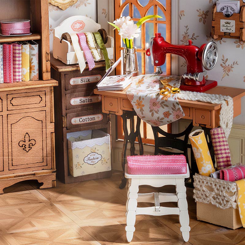 Robotime-DG178-Elsa_s-Tailoring-GBP-Colecciones Máquina de Coser