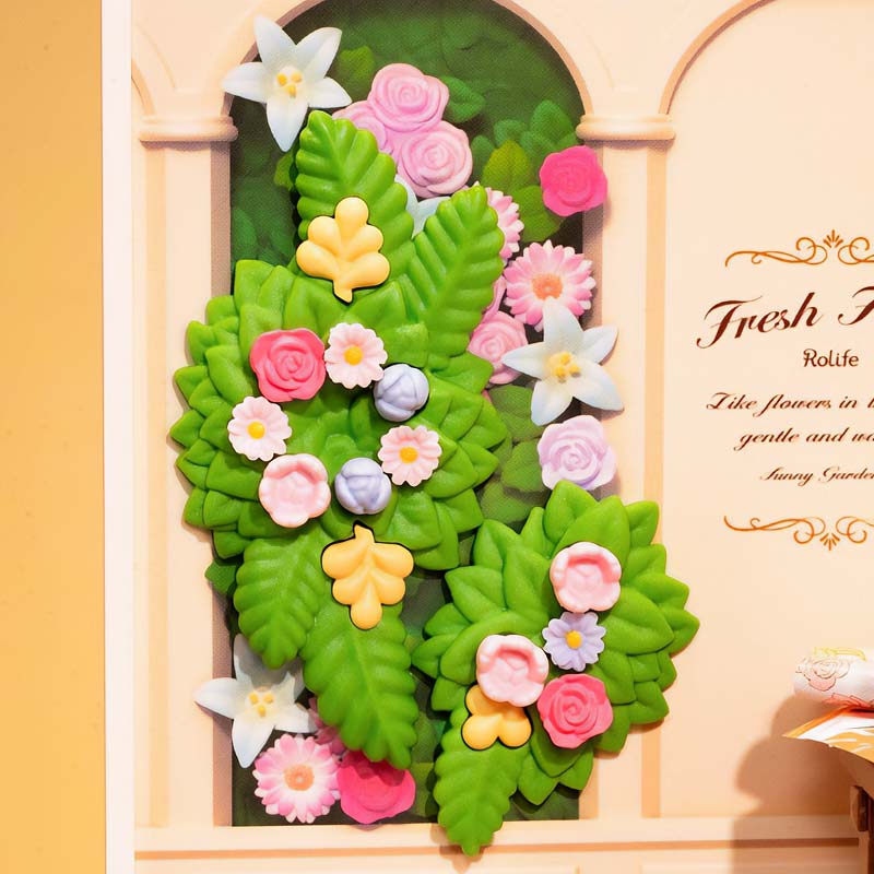 Robotime-DW017-Fresh-Flower-Shop-Miniatura-Armable-GBP-Colecciones detalle flores