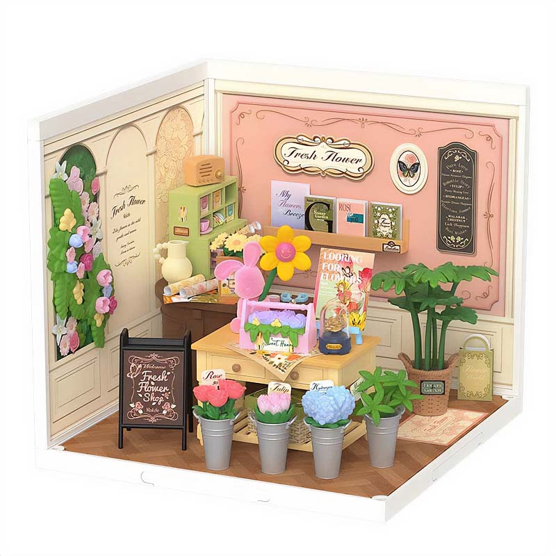 Robotime-DW017-Fresh-Flower-Shop-Miniatura-Armable-GBP-Colecciones Portada