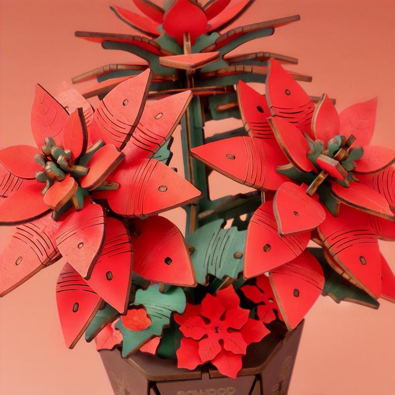 Robotime-TF001-Poinsettia-Corona-del-Inca-GBP-Colecciones Detalle
