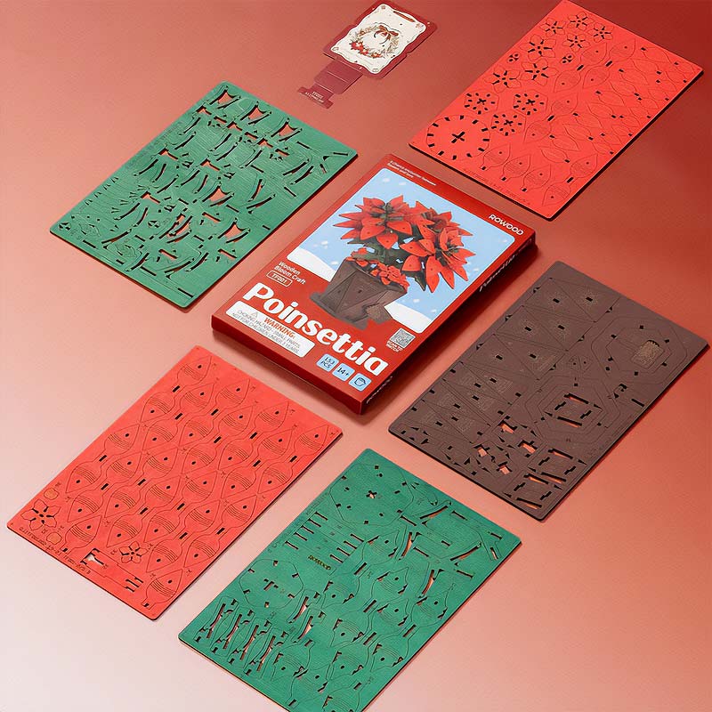 Robotime-TF001-Poinsettia-Corona-del-Inca-GBP-Colecciones Contenido