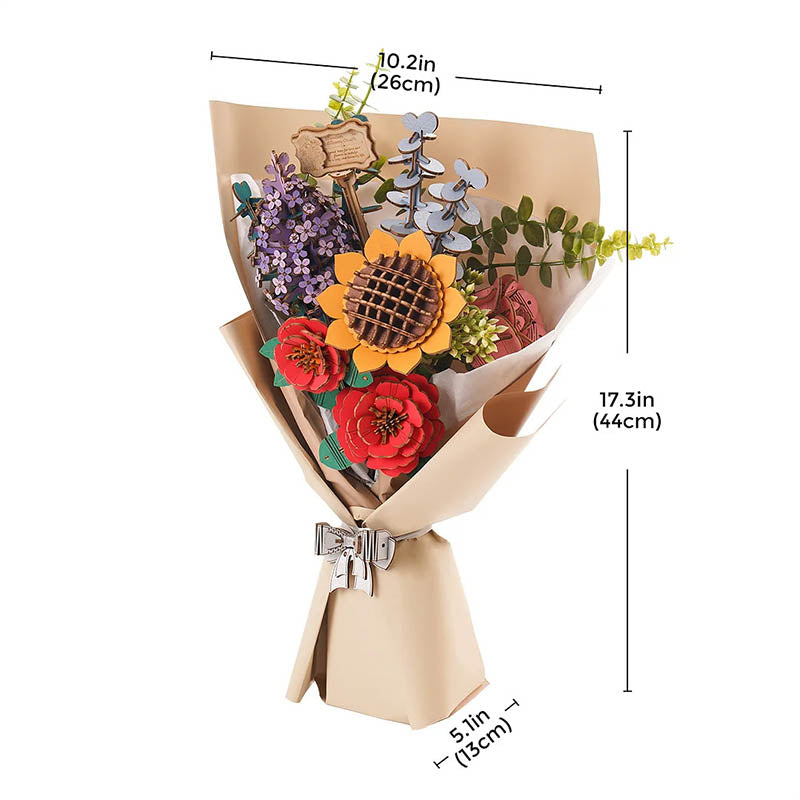 Robotime-TW01H-Ramo-de-Flores-GBP-Colecciones Foto con dimensiones