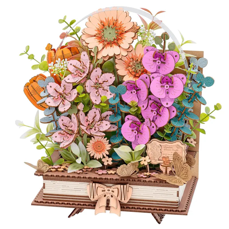 Robotime-TW04H-Wooden-Blooming-Book-GBP-Colecciones Primer Plano