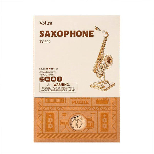 Saxofón de Madera Kit Puzzle 3D Robotime GBP Colecciones-2