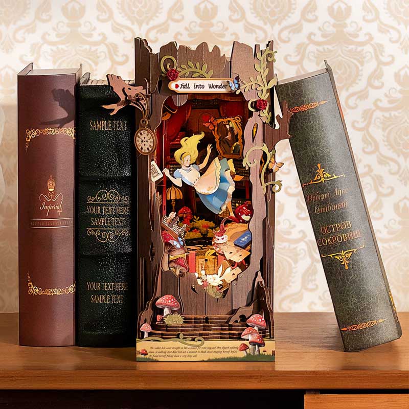 Separador-Libros-Alice-Adventure-Booknook-TGB12-Robotime-Armables-En Biblioteca