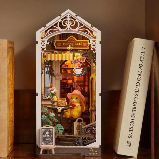Separador-Libros-Holiday-Cafe-Booknook-TGB15-Robotime-GBP-Colecciones Biblioteca