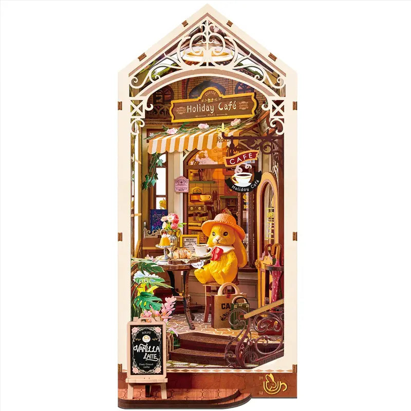 Separador-Libros-Holiday-Cafe-Booknook-TGB15-Robotime-GBP-Colecciones Fondo Blanco