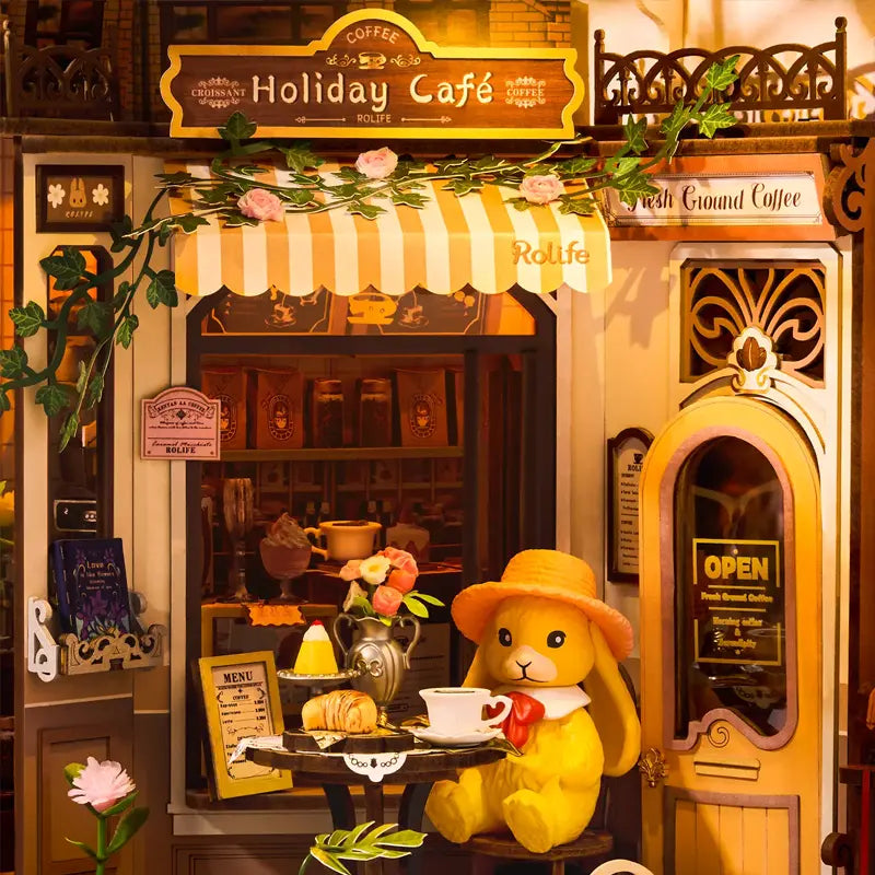 Separador-Libros-Holiday-Cafe-Booknook-TGB15-Robotime-GBP-Colecciones Detalle