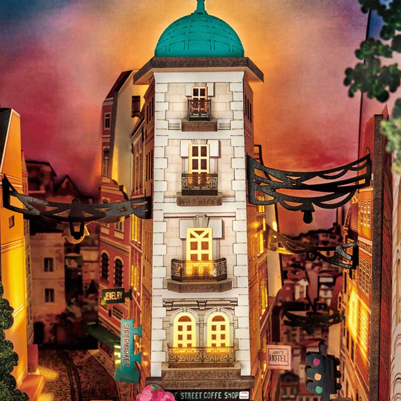 Separador-Libros-Street-Scene-Booknook-TGB13-Robotime-Armables-GBP-Colecciones-Interior