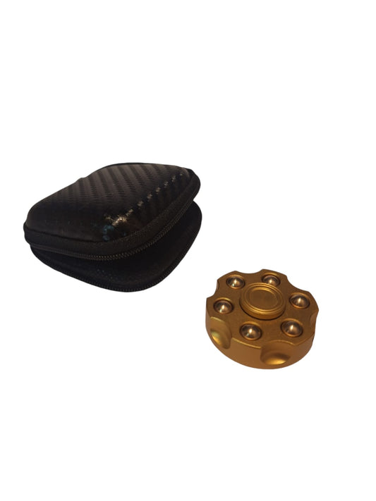 Fidget Spinner Metálico Dorado en Forma de Nuez de Revólver