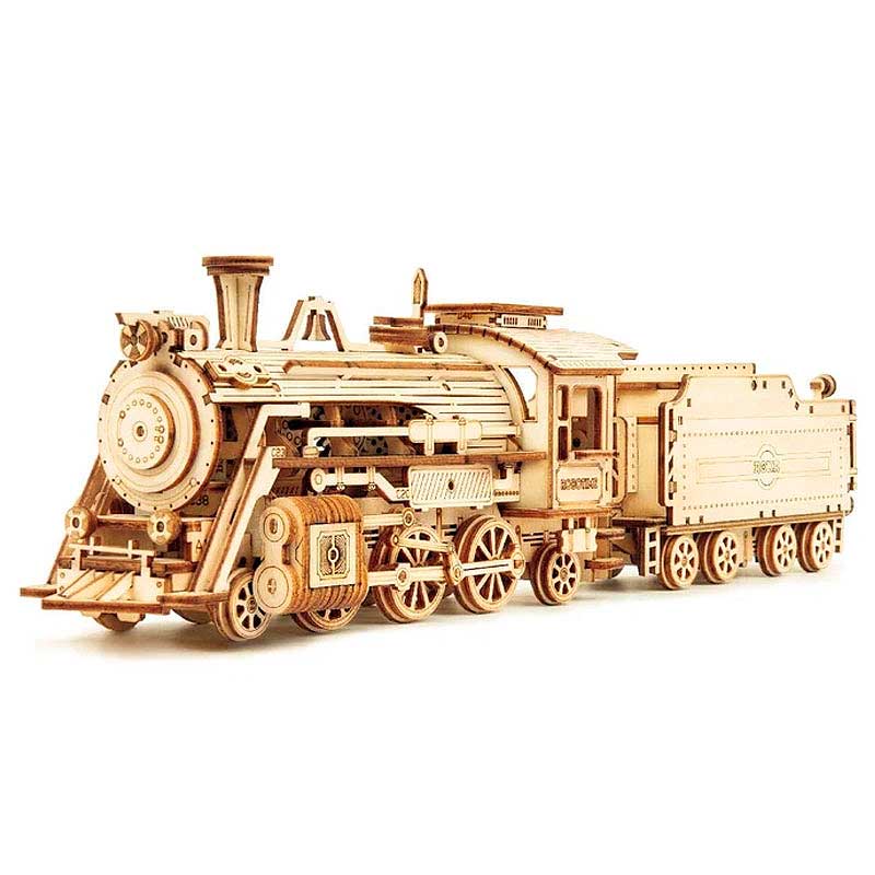 Locomotora a Vapor de Madera Kit Puzzle 3D Robotime GBP Colecciones